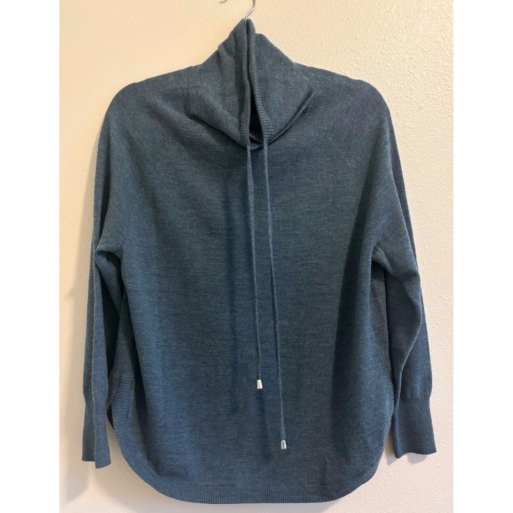 Cynthia Rowley Sweater Women Large Teal Merino Merino Wool Cozy Preppy Luxury